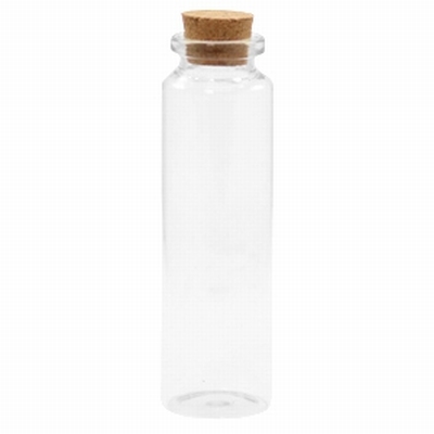 Fles glas met kurk 10x3cm
