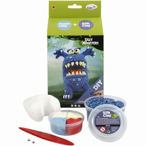 Easy kit Foamclay + Silk Clay Ugly Monsters Blauw
