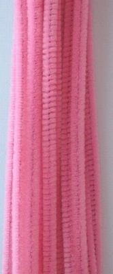 Chenille draad, 6 mm, Roze - 20 stuks in zakje