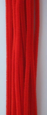 Chenille draad, 6 mm, Rood - 50 stuks in zakje