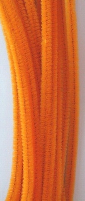 Chenille draad, 6 mm, Oranje - 20 stuks in zakje