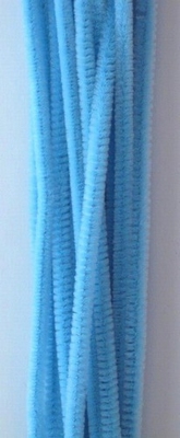 Chenille draad, 6 mm, Aqua - 20 stuks in zakje
