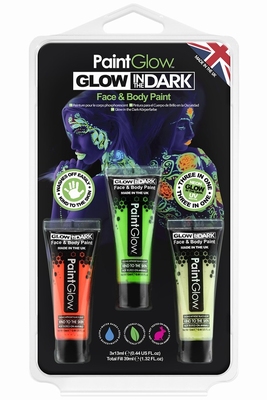 PaintGlow | Set glow in the dark face & body paint