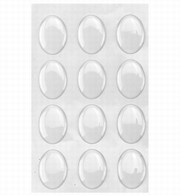 Epoxy DOT-stickers 25 x 18 mm ovaal mm 12st