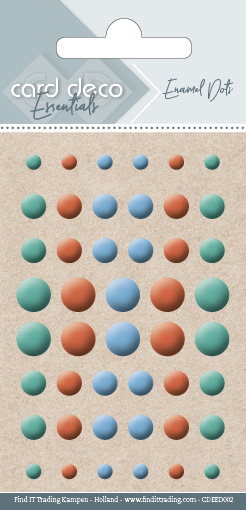 Card Deco Essentials-Enamel Dots Orange Blue Green