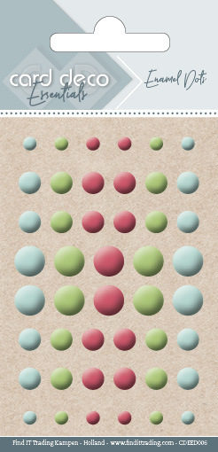 Card Deco Essentials-Enamel Dots Blue Green and Red