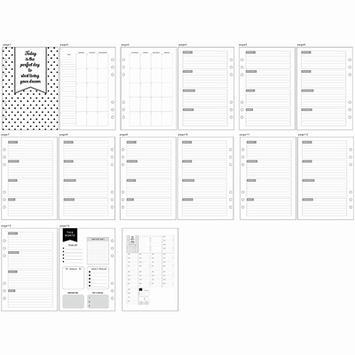 Planner / Bulletjournal pagina's, afm 142x210 mm | 5 weken
