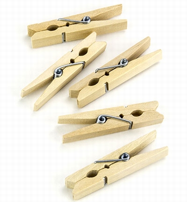 Mini Knijpers l: 50 mm, b: 4 mm, berkehout, 10 stuks