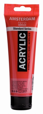 Amsterdam Acrylverf 120 ml Transparantrood Middel