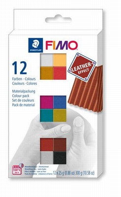 Fimo leather effect set | 12 kleuren