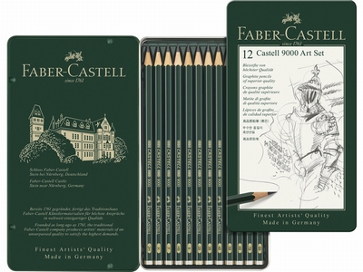 Tekenpotlood | Faber Castell 9000 Art Set | 12 stuks