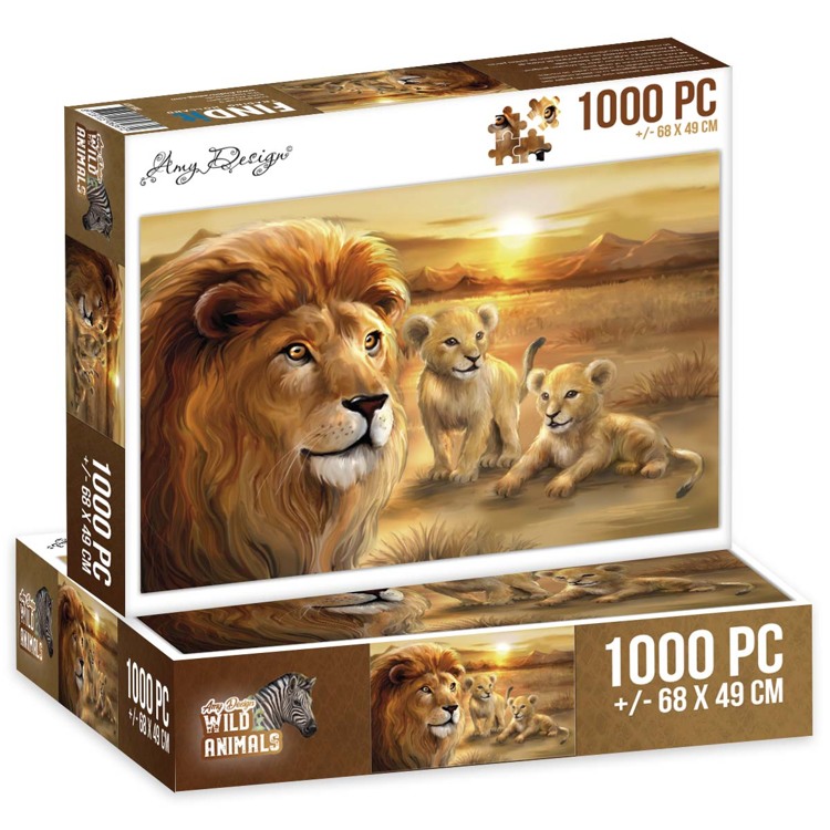 Puzzel 1000 pc - Amy Design - Wild Animals - Lion with cubs