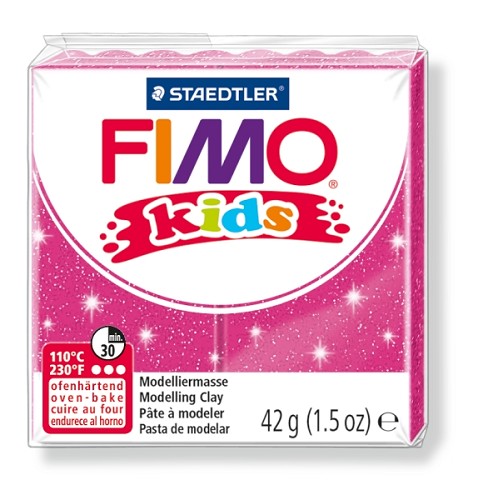 Fimo kids boetseerklei 42 g glitter rose