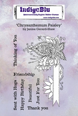 IndigoBlu stempel A6 | Chrysanthenum Paisley