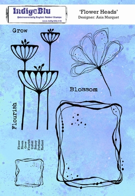 IndigoBlu stempel Flower Heads by Asia Marquet