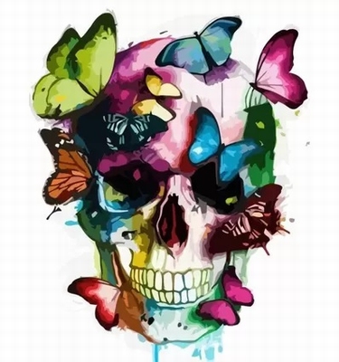 Painting by numbers Skull and Butterflies 35x45cm
