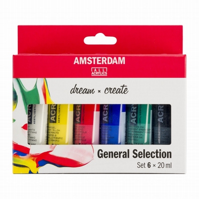 Amsterdam Acrylverf General Selection kleuren 6 x 20ml