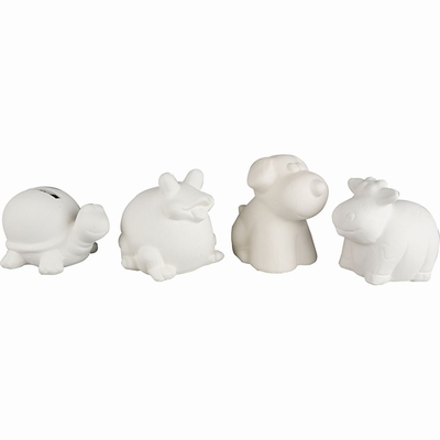 Spaarpot koe/slak/hond/kikker set van 4