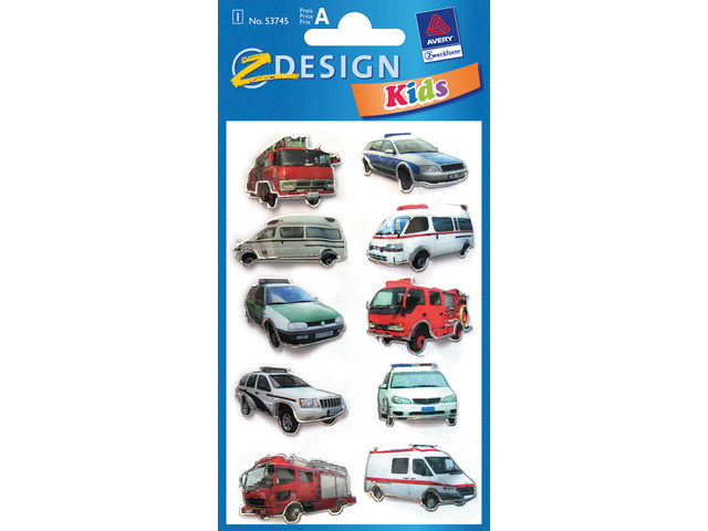 3D stickers Z-Design Kids pakje a 1 vel politie brandweer