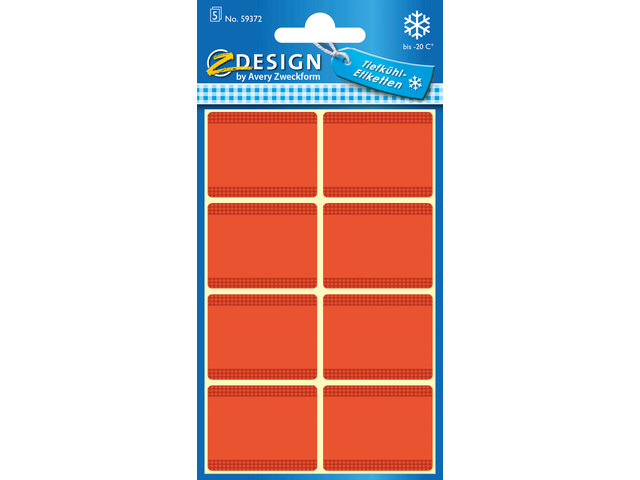 Diepvriesetiket Z-design Home 36x28mm rood pakje a 40 et.