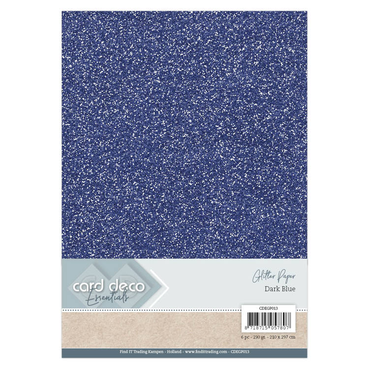 Card Deco Essentials Glitter Paper Dark Blue