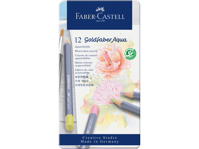 Aquarelpotlood Faber-Castell Goldfaber blik a 12st. Pastelkl