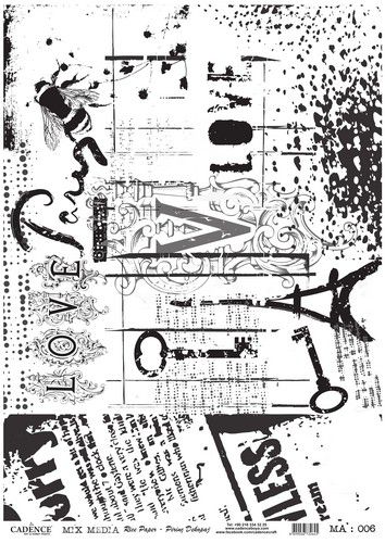 Cadence rijstpapier love - Paris - zwart Model No: 006