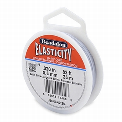 Beadalon Elasticity | Elastiek |  0,5 mm| 25 m | Zilverkleur