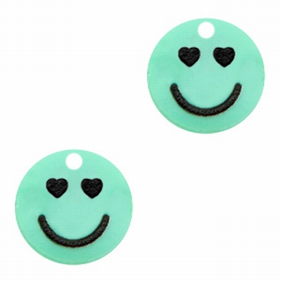 Plexx bedels smiley hearts Mint green | 5 stuks