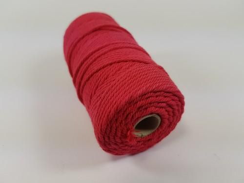 Katoen Macramé touw spoel nr 32  +/- 2mm 100grs - rood +/- 4