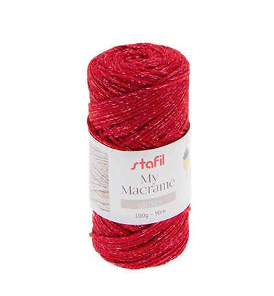 Stafil My Macrame Glitter, Red 100gr / 90mtr.