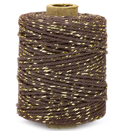 Katoenen koord luxe, gold / brown, 50mtr x 2mm