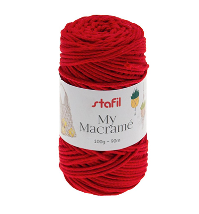 Stafil My Macrame Yarn, Red 100gr / 90mtr.