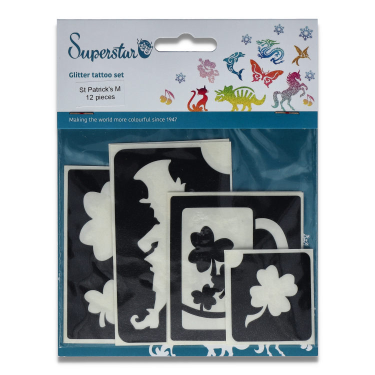 st Patrick's day  Glitter Tattoo Stencils    (12 pcs)