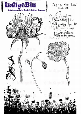 IndigoBlu stempel Poppy Meadow Mounted A5 Rubber Stamp