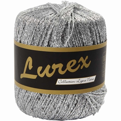 Lurex glitter garen, zilver, L: 160 m, 25 gr
