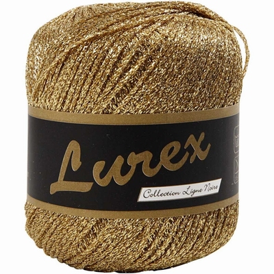 Lurex glitter garen, goud, L: 160 m, 25 gr