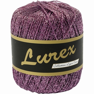 Lurex glitter garen, paars, L: 160 m, 25 gr