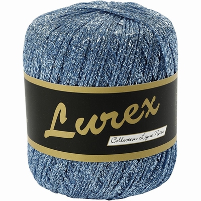 Lurex glitter garen, lichtblauw, L: 160 m, 25 gr