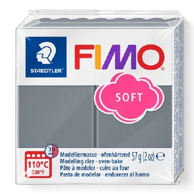 Fimo soft boetseerklei 57g stormy grey