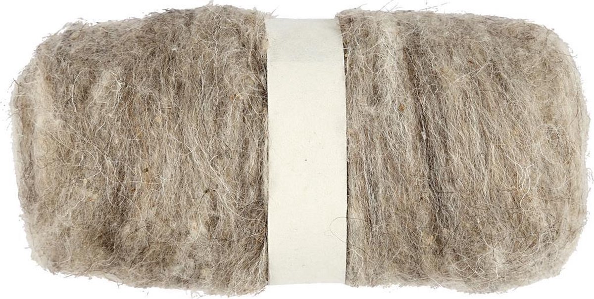 Gekaarde Wol 100gr Naturel
