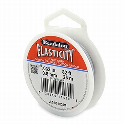 Beadalon Elasticity | Elastiek |  0,8 mm | 25 m | Zilver (sa