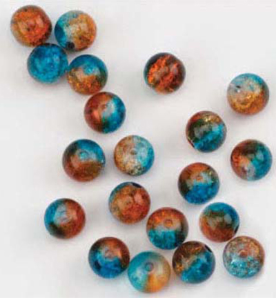 Bruin Blauw | Sparkle glaskraal | 8mm | 20 st