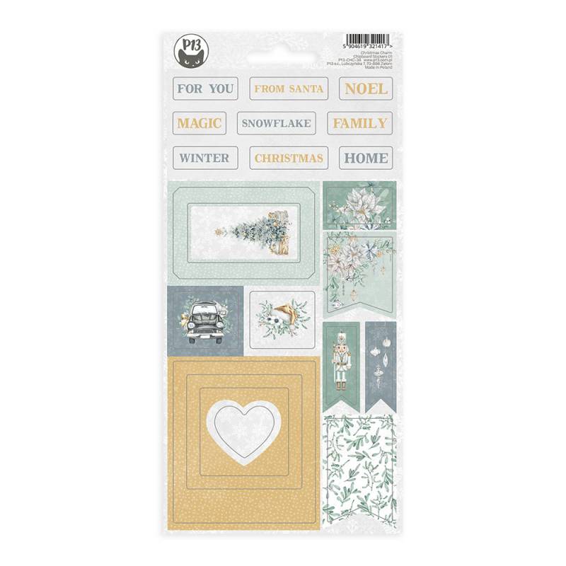 Piatek | P13 Chipboard sticker sheet Christmas Charm 01