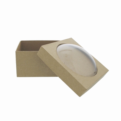 Papier Mache Doos Vierkant, met dome | 13 x 13 cm