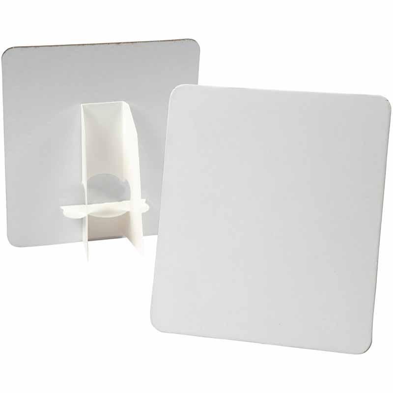 Deco plaat, afm 17x19 cm, dikte 2 mm, wit | 5 stuks