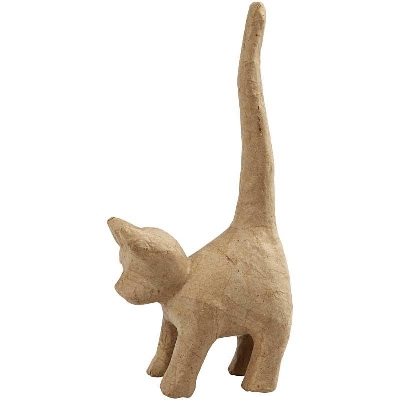 Papier Maché Kat l: 14,5 x b: 7,5 x h: 28 cm