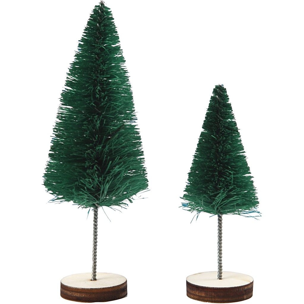 Kerstbomen, h: 40+60 mm | Groen | 5 stuks