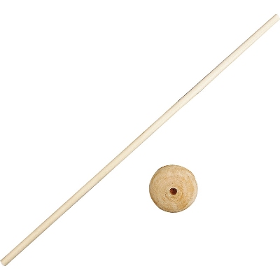 Stok 8mm met voet 6,5cm L:30 cm, gemengd hout | 5 sets