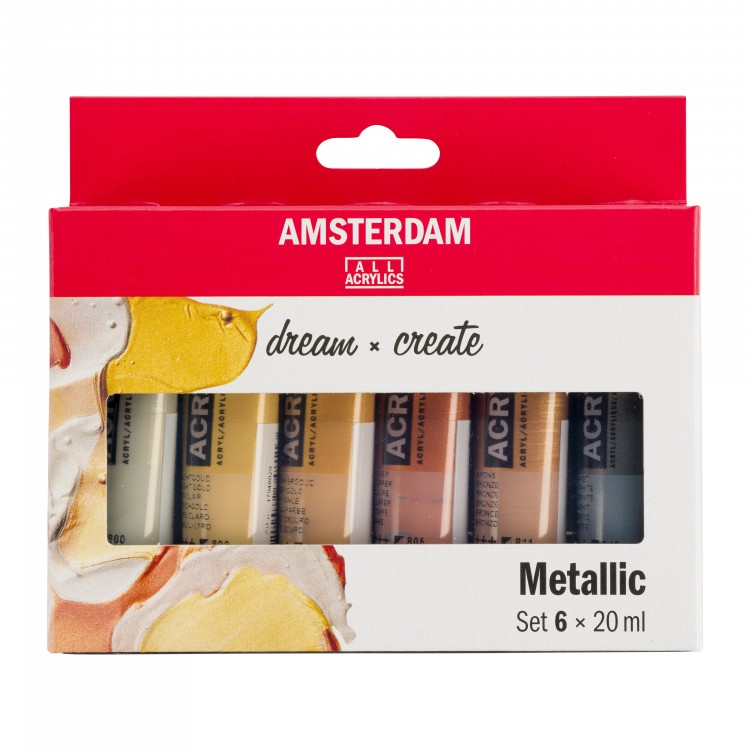 Amsterdam Acrylverf Metallic kleuren 6 x 20ml